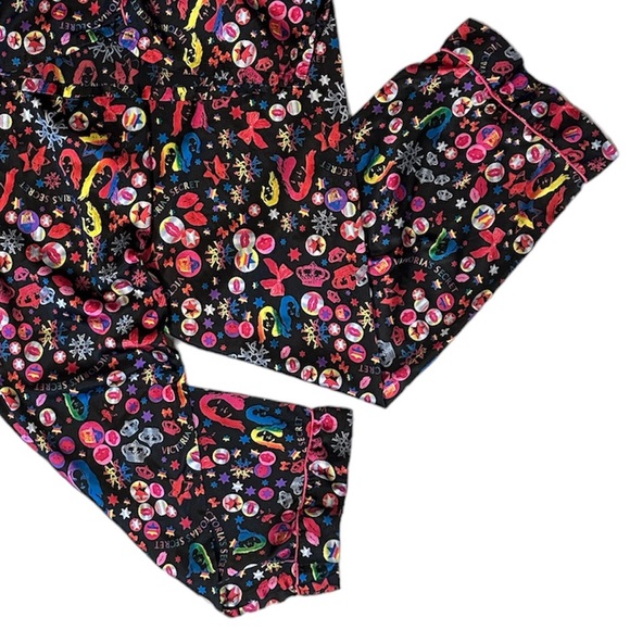 Victoria's Secret Special Edition Supermodel Crowns Bows Print Pajama Set Size S - Picture 4 of 10